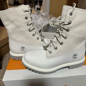 Timberland Women's Cream Combat Boots